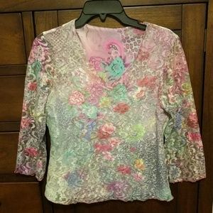 REVERSIBLE patterned top, floral, leopard, mesh!